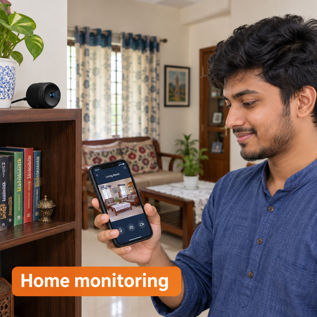 Mini camera home monitoring lifestyle image