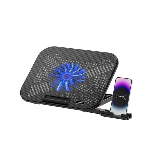 Rapoo CF100 Laptop Cooling Pad - Blue LED Fan with Phone Holder