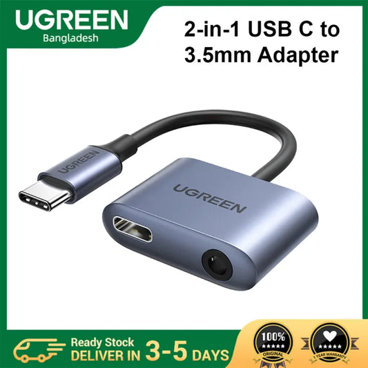 UGREEN CM231 2-in-1 USB-C to 3.5mm Adapter - Product View