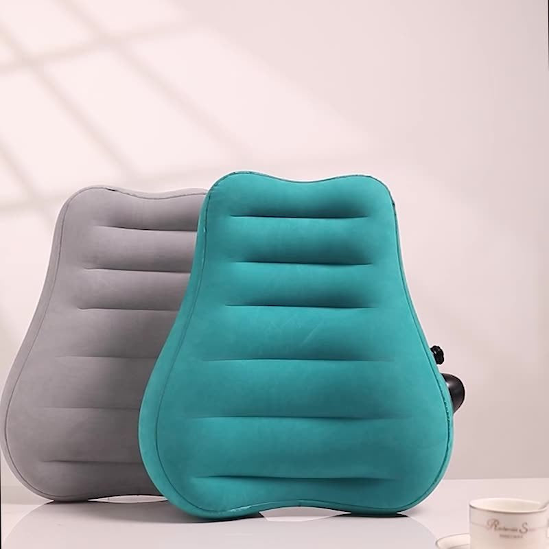 Inflatable Lumbar Back Support Cushion on Office Chair - Grey
