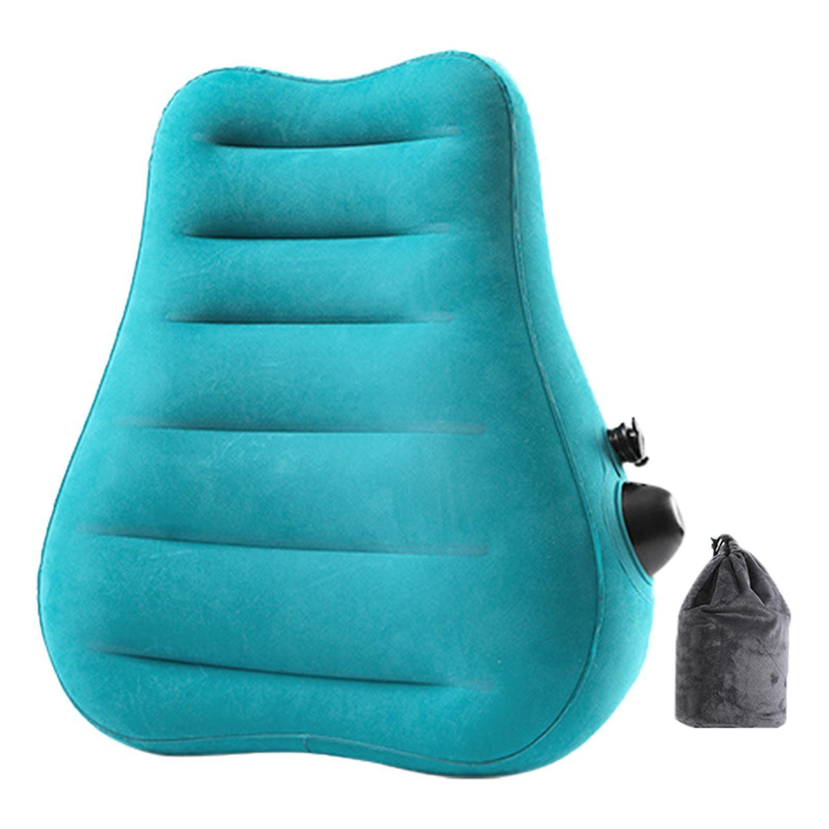 Inflatable Lumbar Back Support Cushion with Carry Bag - Turquoise