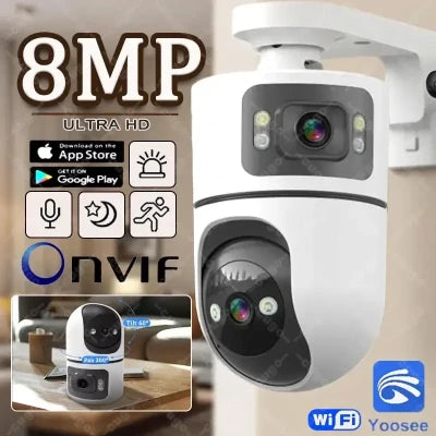 8MP Dual Lens Dual Screen PTZ WiFi IP Camera