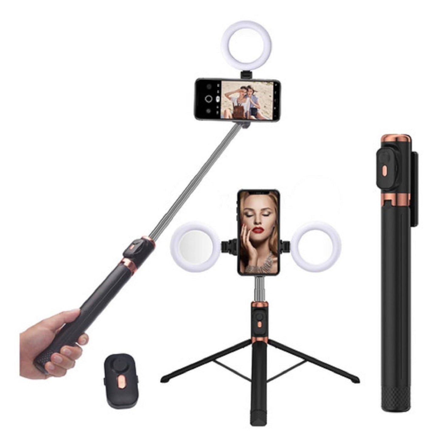 Extendable Tripod Selfie Stick with Remote 170cm