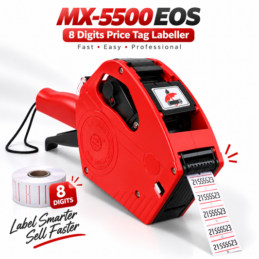 MX-5500 EOS 8 Digit Price Tag Labeller Gun – Professional Retail Price Tagging Machine