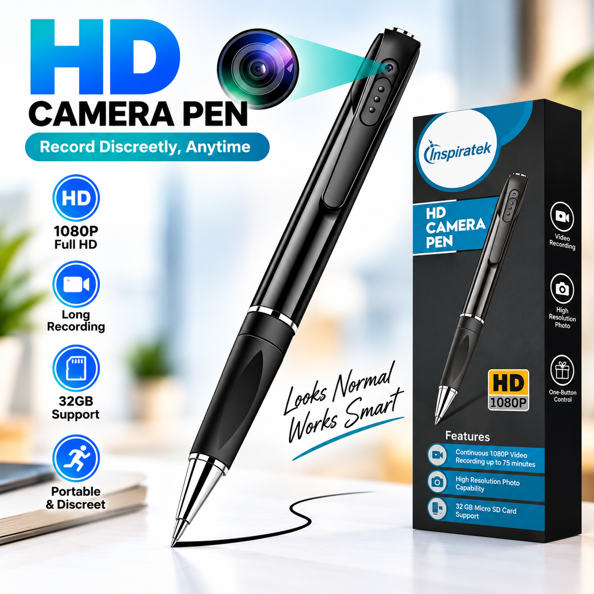 Camera pen components and controls illustration